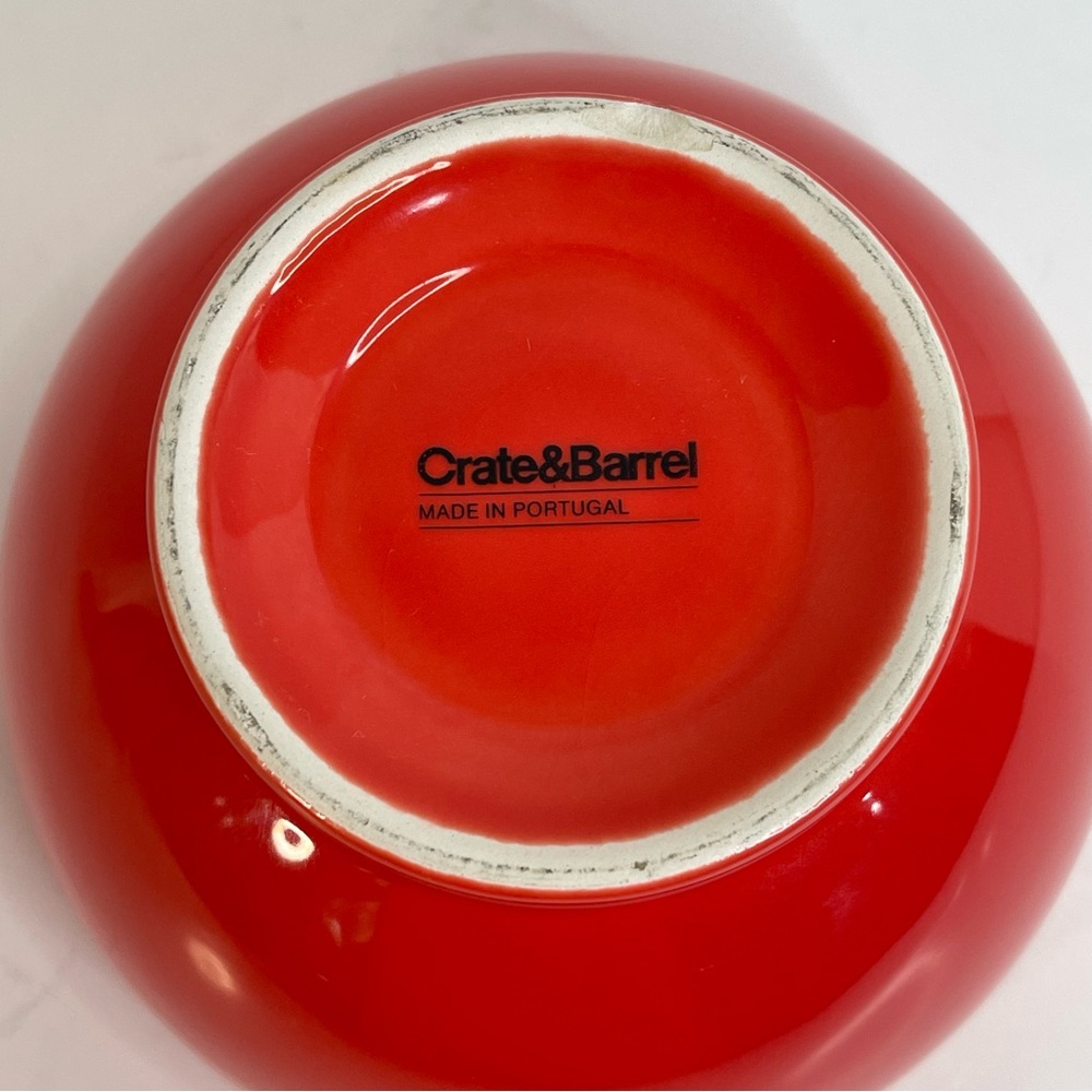 Crate&Barrel Cereal Soup Bowl Footed Ceramic Casual Colorful 5.5” Wide Orange - Picture 6 of 11